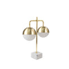 Sagebrook Home 50467-02 25" Metal Double Orb Table Lamp On Marble Base, Gold