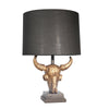 Sagebrook Home 50471-01 27" Polyresin Ox Skull Table Lamp, Bronze