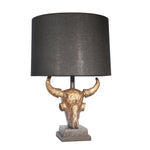 Sagebrook Home 50471-01 27" Polyresin Ox Skull Table Lamp, Bronze