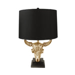Sagebrook Home Polyresin 27`` Ox Skull Table Lamp, Gold