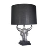 Sagebrook Home 50471-03 27" Polyresin Ox Skull Table Lamp, Silver