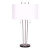Sagebrook Home Metal 29`` Three Post Table Lamp W/ Marble Base, Si