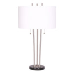Sagebrook Home Metal 29`` Three Post Table Lamp W/ Marble Base, Si