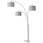 Sagebrook Home Metal 82`` Three Arm Arc Floorlamp W/ Marble Base,