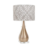 Sagebrook Home Metal 29`` Teardrop Table Lampw/ Print Shade, Gold