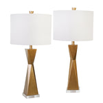 Sagebrook Home Set of 2 Resin 28`` Table Lamps, Gold