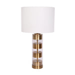 Sagebrook Home Glass 27`` Metal Cylinder Tablelamp, Gold