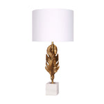 Sagebrook Home Resin 30`` Leaf Table Lamp W/ Marble Base, Gold
