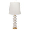 Sagebrook Home 50527-01 34" Metal Stacked Ball Table Lamp, White/Gold