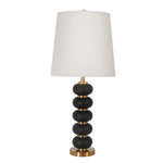 Sagebrook Home 50527-02 34" Metal Stacked Ball Table Lamp, Black/Gold