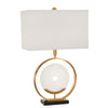Sagebrook Home 50528 27.5" Metal Ring with Marble Disc Table Lamp, Gold