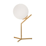 Sagebrook Home Metal 22`` Glass Orb Table Lamp, White/Gold