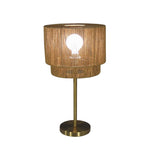 Sagebrook Home Metal 20`` Table Lamp With Woven Shade, Gold