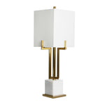 Sagebrook Home Metal 32`` Table Lamp With White Marble Base, Gold