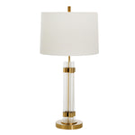 Sagebrook Home Glass 33`` Table Lamp With Goldmetal Base W/ Usb