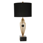 Sagebrook Home Metal 33.5`` Table Lamp With Black Marble Base, Gol