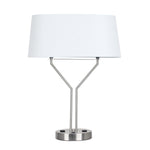 Sagebrook Home 50552 26.75" Metal Table Lamp with Usb, Outlet, Silver