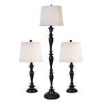 Sagebrook Home 50554-01 57" Polyresin Table And Floor Lamps, Brown, Set of 2