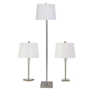 Sagebrook Home Set of 3 Metal Table And Floor Lamps, Silver