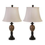Sagebrook Home Set of 2 Metal 25`` Table Lamps, Brown