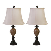Sagebrook Home Set of 2 Metal 25`` Table Lamps, Brown