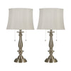 Sagebrook Home Set of 2 Metal 27`` Table Lamps, Silver