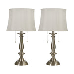 Sagebrook Home Set of 2 Metal 27`` Table Lamps, Silver