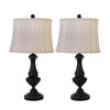 Sagebrook Home Set of 2 Metal 26`` Pillar Table Lamps, Brown