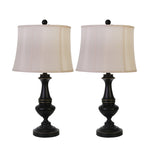 Sagebrook Home Set of 2 Metal 26`` Pillar Table Lamps, Brown