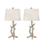 Sagebrook Home Set of 2 Resin 24`` Faux Branch Table Lamps, Brown