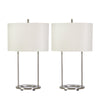 Sagebrook Home 50571-01 28" Metal Table Lamps, Silver, Set of 2