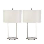 Sagebrook Home 50571-01 28" Metal Table Lamps, Silver, Set of 2