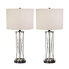 Sagebrook Home Set of 2 Metal 29`` Table Lamps, Silver