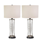 Sagebrook Home Set of 2 Metal 29`` Table Lamps, Silver