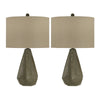 Sagebrook Home Set of 2 Resin 25`` Table Lamps, Gray