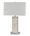 Sagebrook Home Marble 28`` Table Lamp W/Crystal Base, Gray/Gold