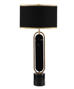 Sagebrook Home 50592 30" Metal/Marble Table Lamp, Gold/Black
