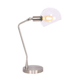 Sagebrook Home Metal 17`` Desk Lamp W/Glass Shade, Silver