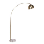 Sagebrook Home Metal/Marble 77`` Dome Shade Floor Lamp, Gold-Kd