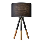 Sagebrook Home Wood 22`` Tripod Table Lamp, Black - Kd