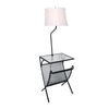 Sagebrook Home Metal 60`` End Table Floor Lamp, Black - Kd