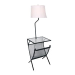 Sagebrook Home Metal 60`` End Table Floor Lamp, Black - Kd