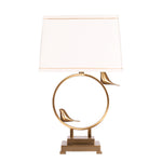 Sagebrook Home 50626 24" Metal Circle Table Lamp with Birds, Gold