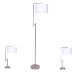 Sagebrook Home 50642 24"/57" Metal Table & Floor Lamp, Silver - Kd, Set of 3