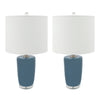 Sagebrook Home Set of 2 Ceramic 25`` Table Lamps, Blue