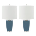 Sagebrook Home Set of 2 Ceramic 25`` Table Lamps, Blue