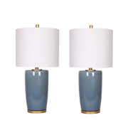 Sagebrook Home Set of 2 Ceramic 25`` Table Lamps, Blue