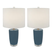 Sagebrook Home Set of 2 Ceramic 25`` Table Lamps, Blue
