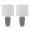 Sagebrook Home 50644-03 25" Ceramic Table Lamps, Gray, Set of 2