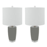 Sagebrook Home 50644-03 25" Ceramic Table Lamps, Gray, Set of 2